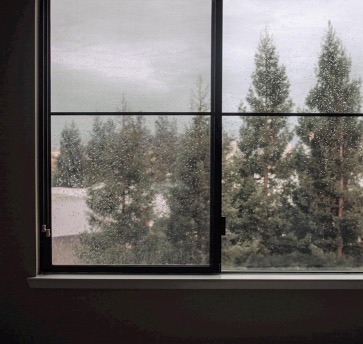 picture of a window on a gloomy day